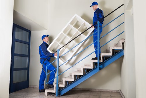 Boxes and household items in Bigginhill self storage