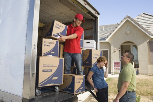 Well-packed mobile self storage container with household items